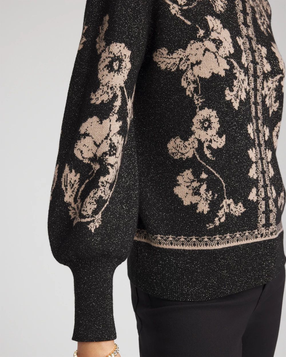 CHIEKO＋ jacquard pull over Bryne Jacquard Mockneck Pullover | Chico's